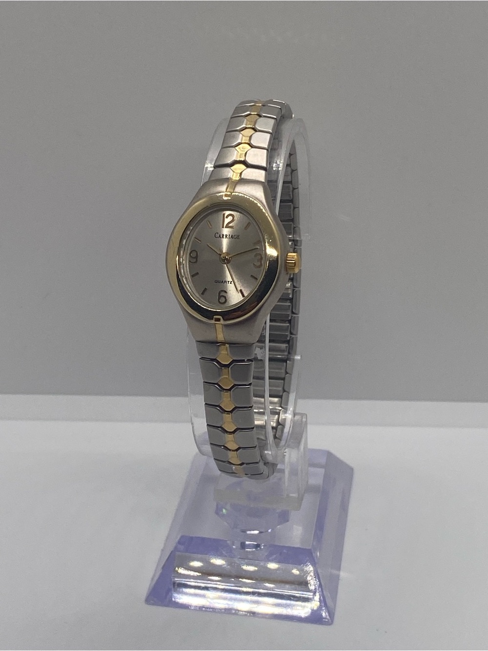 Carriage by Timex Two-Tone Silver and Gold Ladies Expansion Band Watch
